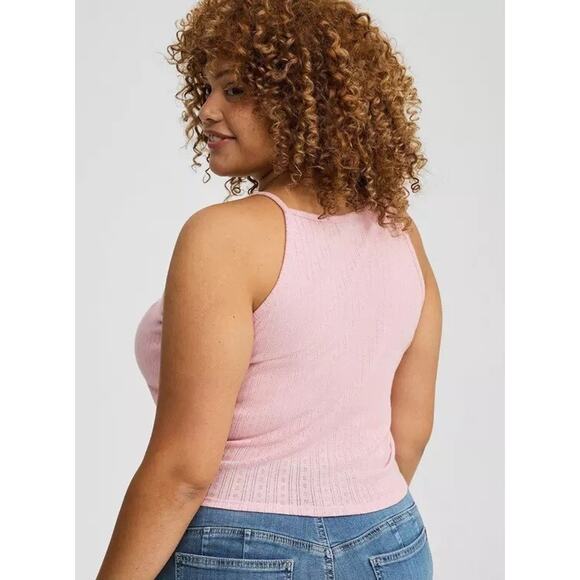 Torrid Pointelle High Neck Crop Top 2X NWT - Picture 3 of 10
